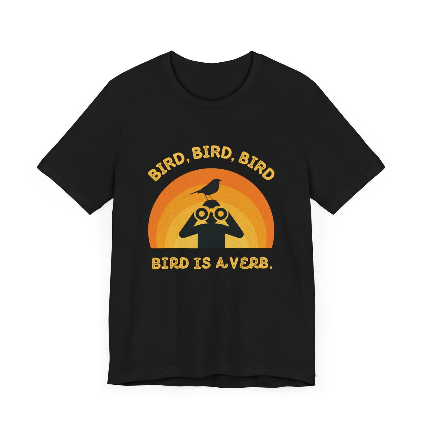 Funny Birders Unisex Tee 'Bird, Bird, Bird, Bird is a Verb' Retro T-Shirt