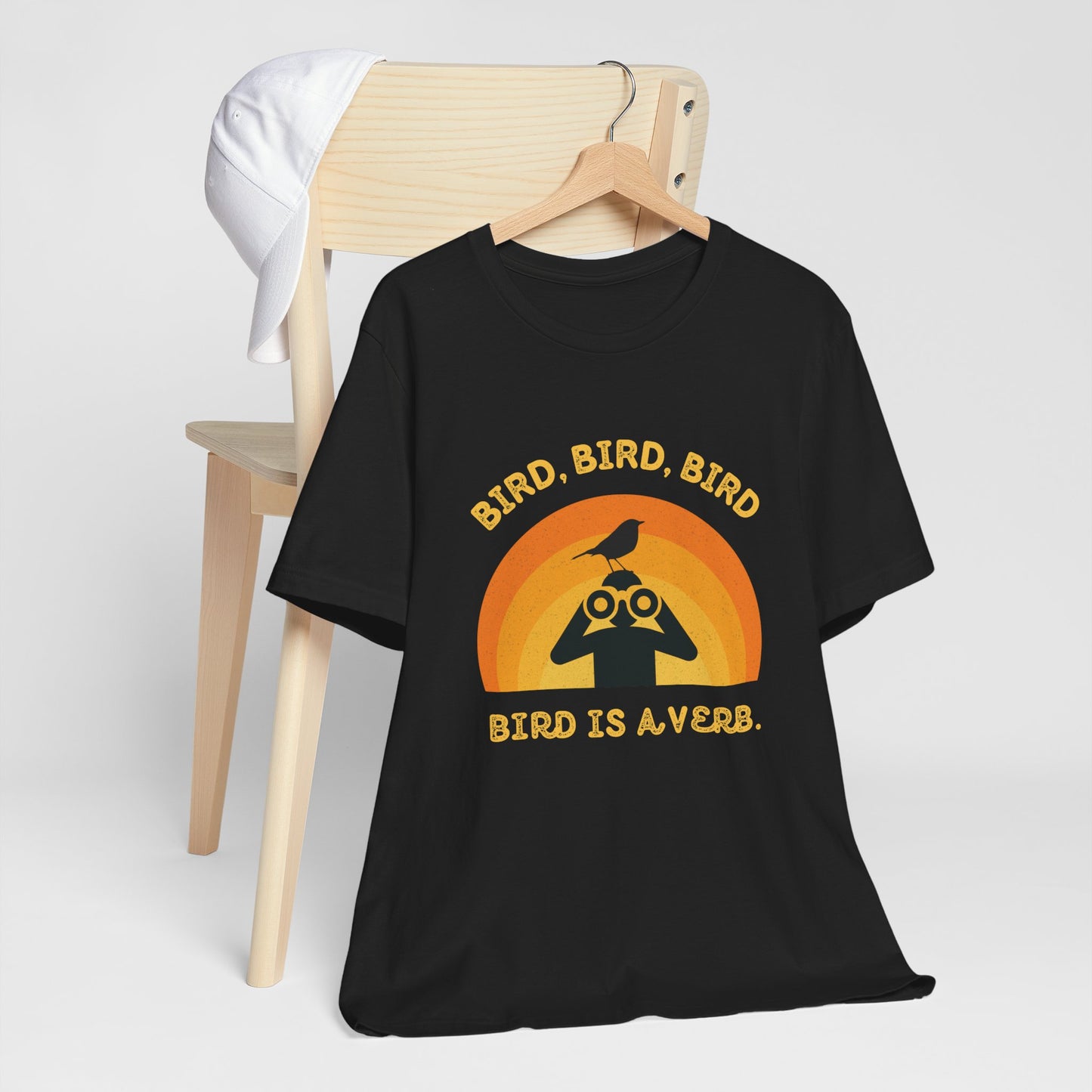 Funny Birders Unisex Tee 'Bird, Bird, Bird, Bird is a Verb' Retro T-Shirt