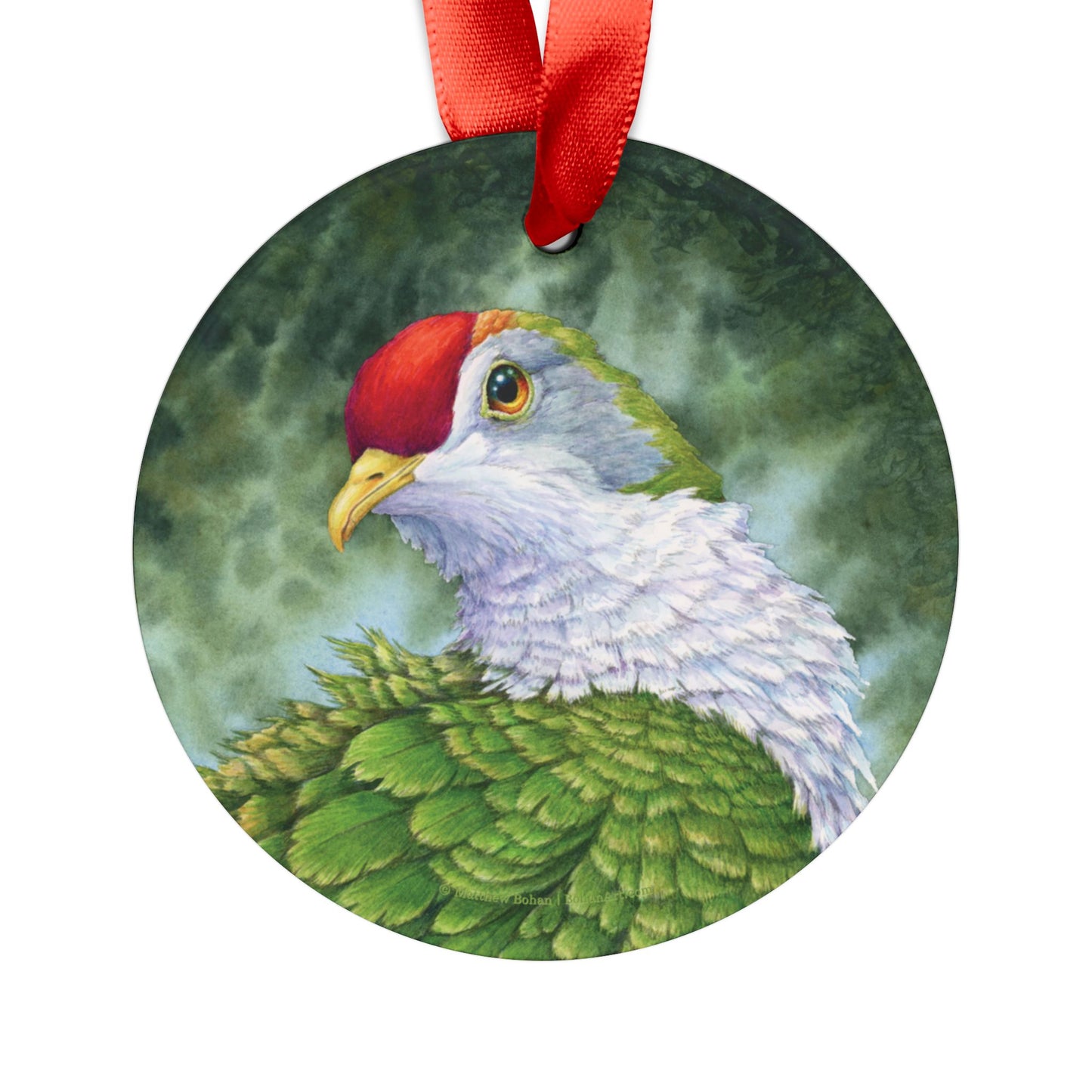 Beautiful Fruit Dove Christmas Ornament | Crimson-capped Fruit Dove Art | Tree Ornament | Nature Gift for Bird Lovers | Rose-fronted Pigeon