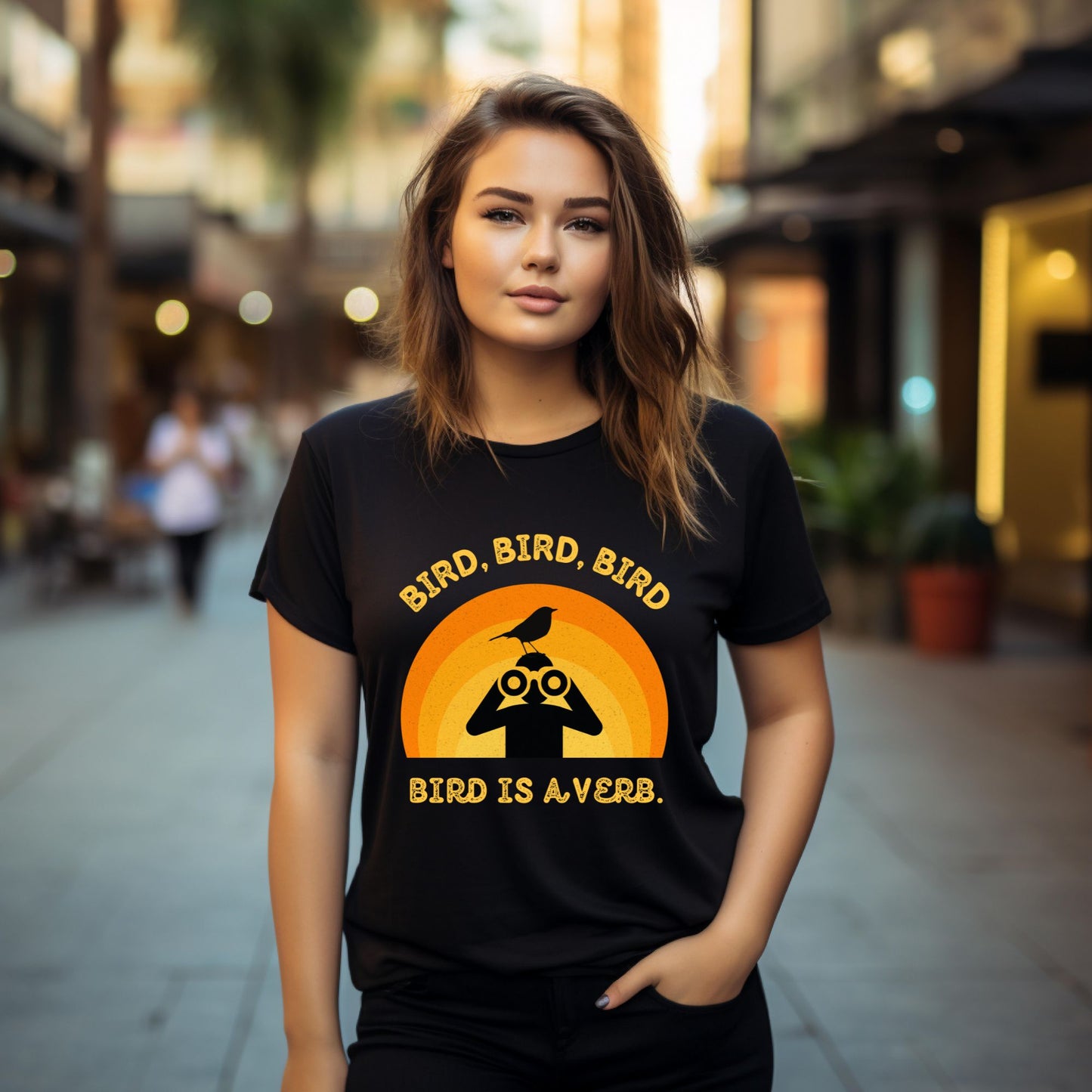 Funny Birders Unisex Tee 'Bird, Bird, Bird, Bird is a Verb' Retro T-Shirt