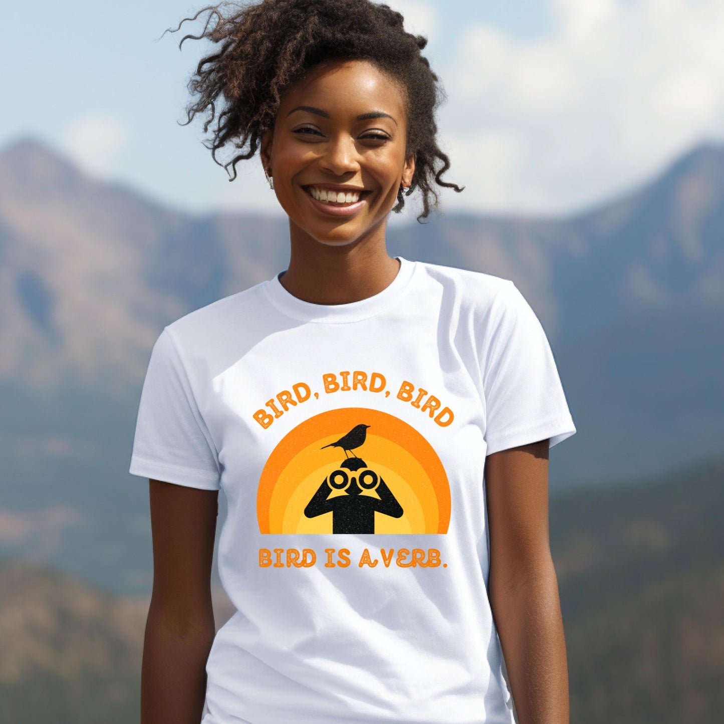 Funny Birders Unisex Tee 'Bird, Bird, Bird, Bird is a Verb' Retro T-Shirt