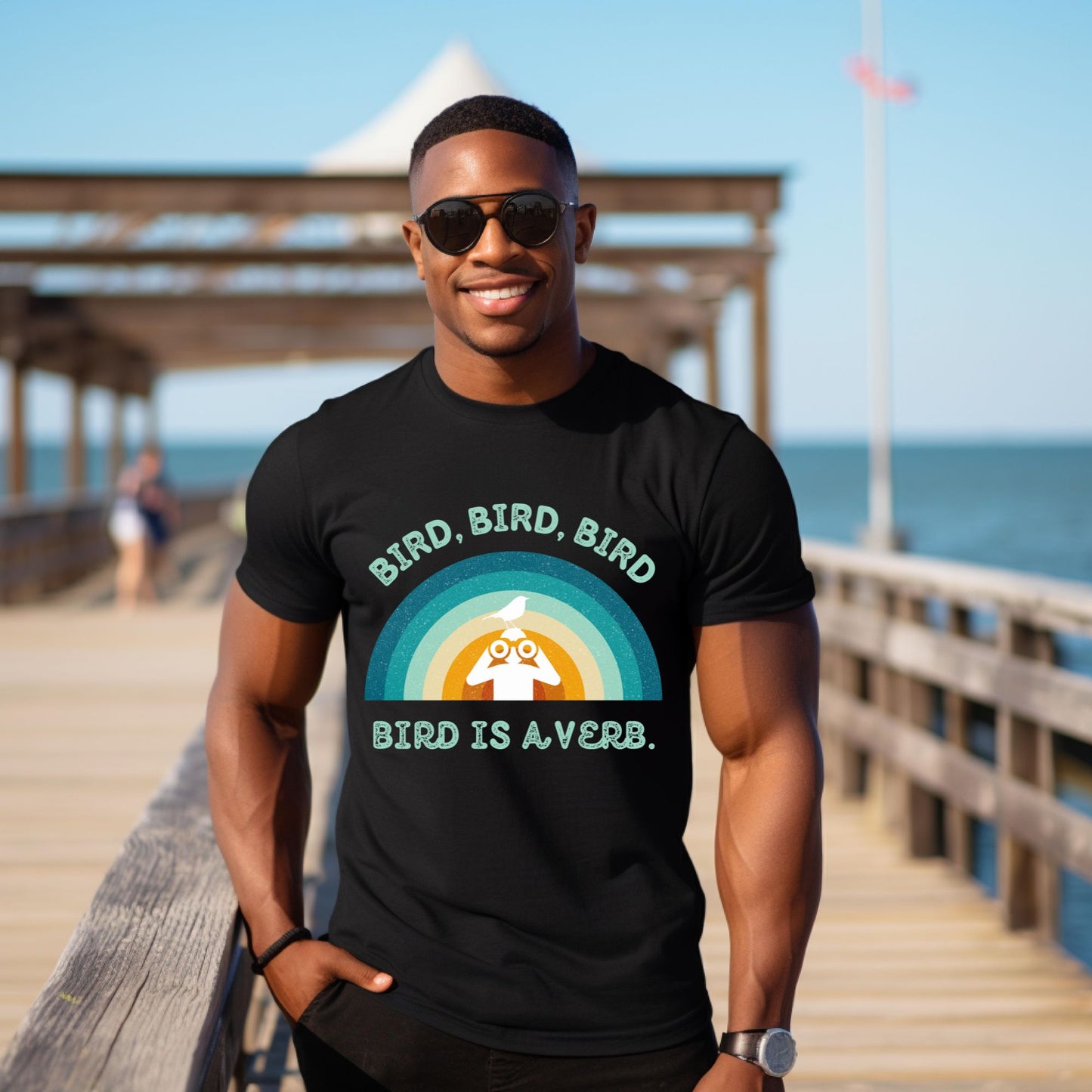 Funny Birders Unisex Tee 'Bird, Bird, Bird, Bird is a Verb' Retro T-Shirt
