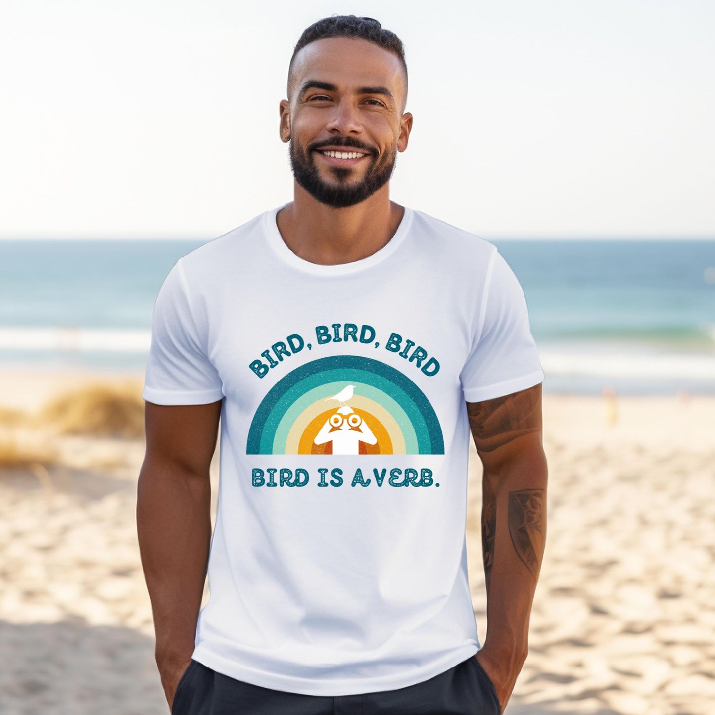 Funny Birders Unisex Tee 'Bird, Bird, Bird, Bird is a Verb' Retro T-Shirt