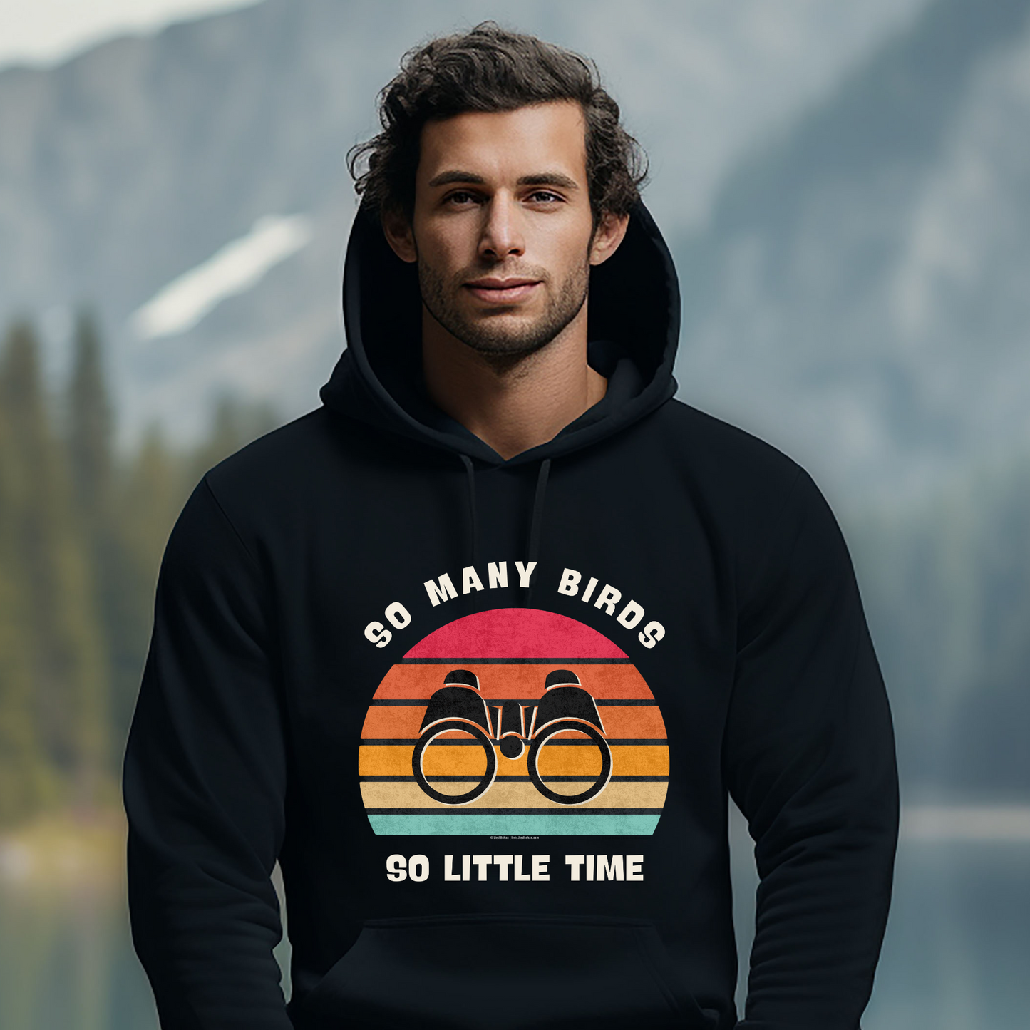 Funny Bird Watching Hoodie | Retro "So Many Birds So Little Time" Sweatshirt | Unisex Birdwatcher Gift for Nature Enthusiasts