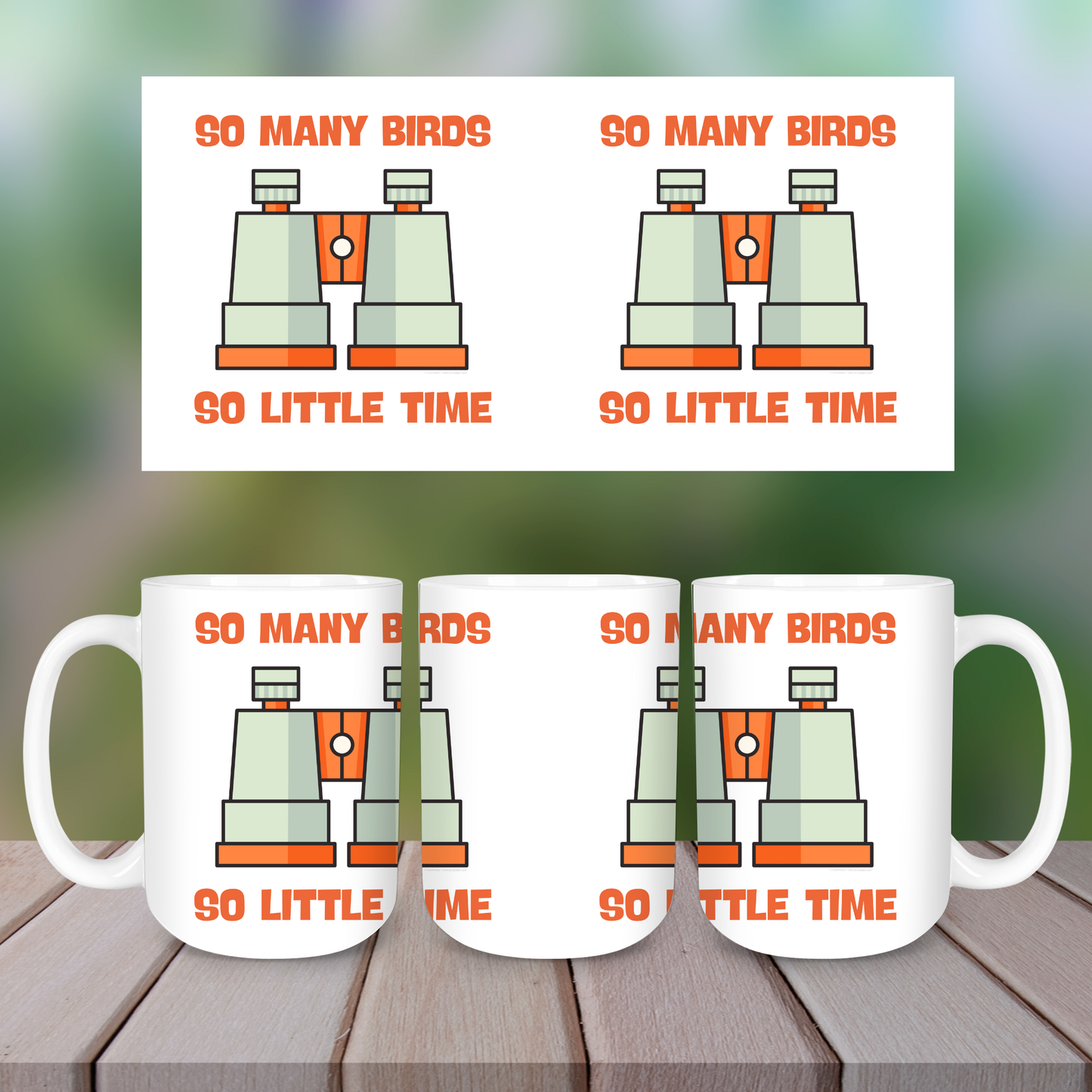 Funny Birdwatching Coffee Mug | So Many Birds So Little Time Design | Gift for Bird Lovers & Nature Enthusiasts